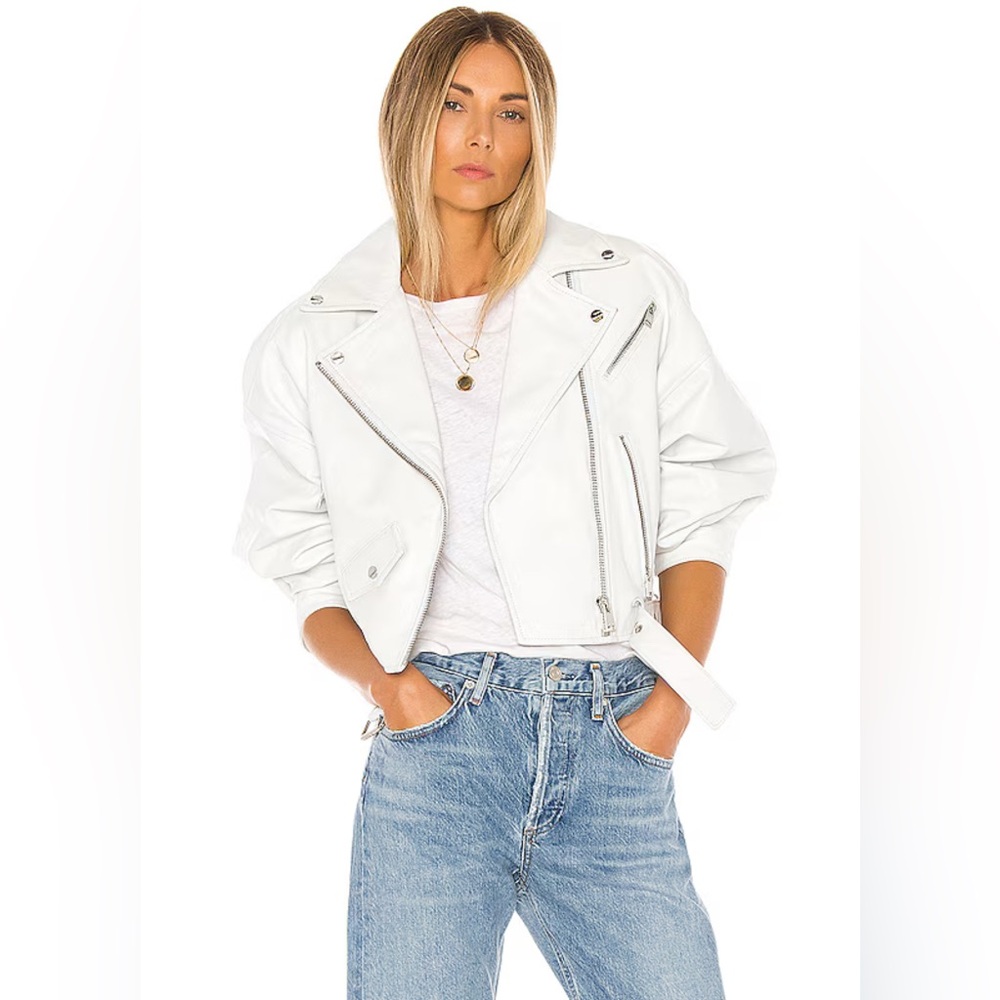 Lamarque x Revolve Dylan Women's White Leather Jacket